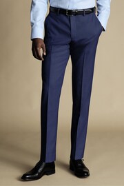 Charles Tyrwhitt Blue Slim Fit Sharkskin Ultimate Performance Suit Trousers - Image 1 of 3