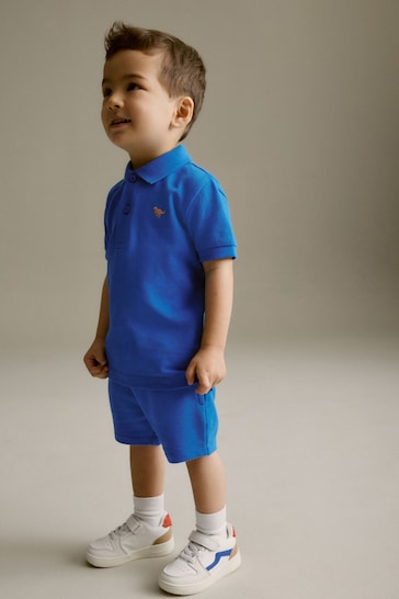 Blue Short Sleeve Polo and Shorts Set (3mths-7yrs)