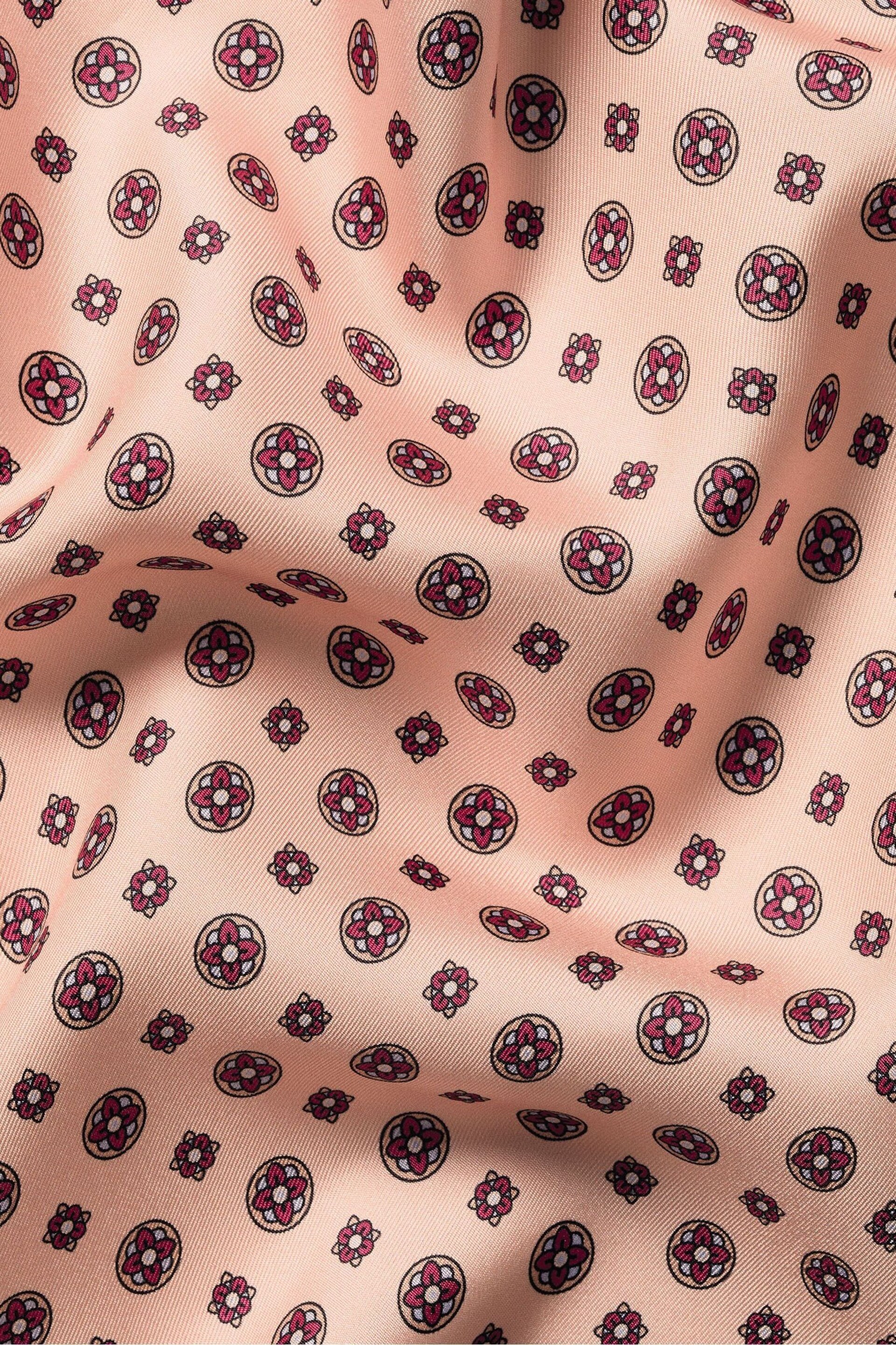Charles Tyrwhitt Pink Medallion Silk Pocket Square - Image 3 of 3