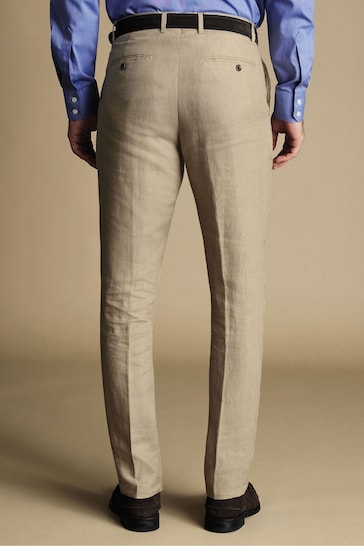 Charles Tyrwhitt Natural Slim Fit Linen Trousers