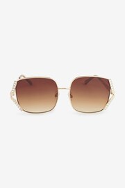 Rose Gold Sparkle Frame Square Sunglasses - Image 2 of 5
