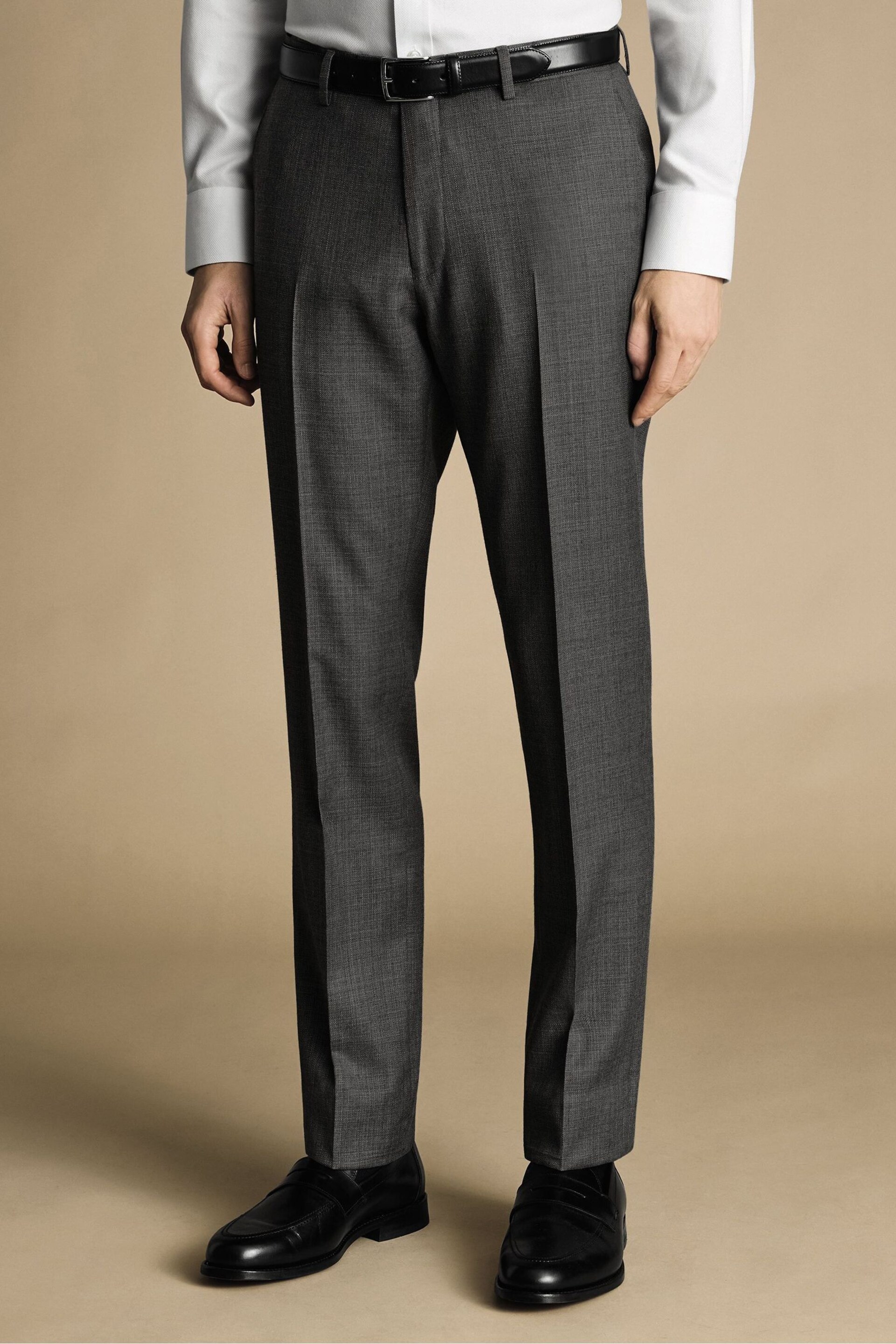 Charles Tyrwhitt Grey Slim Fit Italian Luxury Suit: Trousers - Image 2 of 4