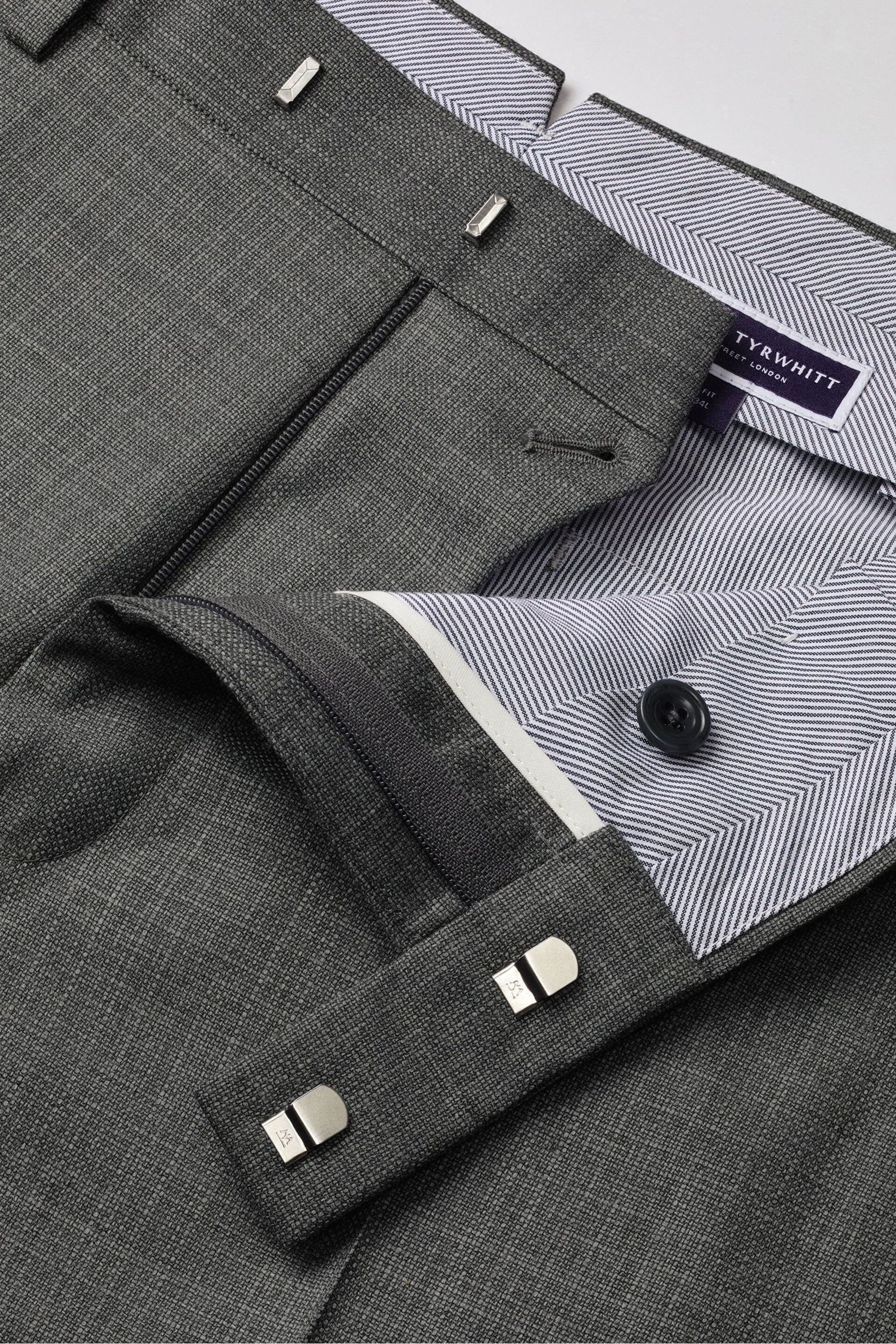 Charles Tyrwhitt Grey Slim Fit Italian Luxury Suit: Trousers - Image 4 of 4