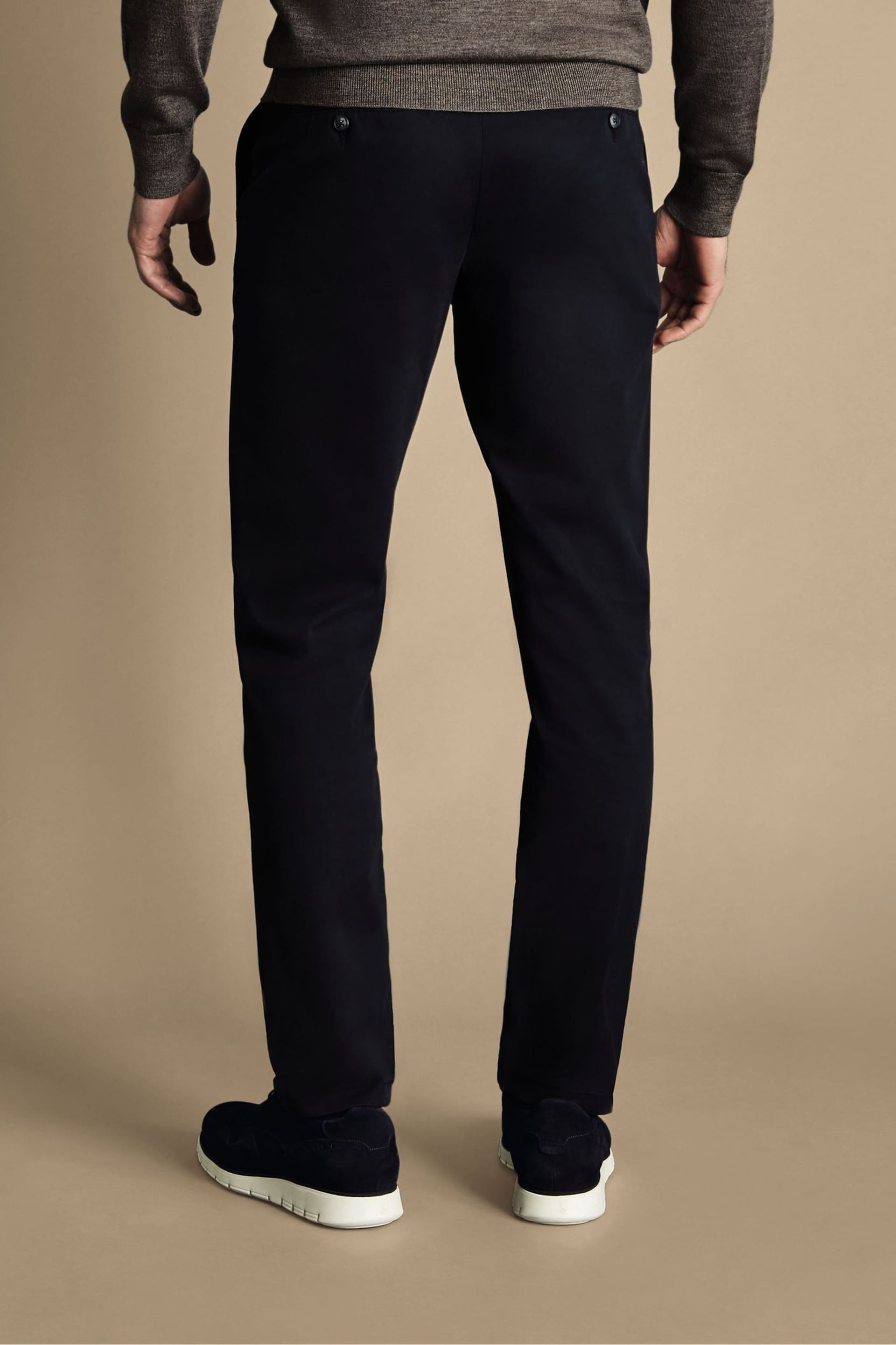 Charles Tyrwhitt Dark black Classic Fit Ultimate non-iron Chino Trousers - Image 2 of 5