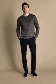 Charles Tyrwhitt Dark black Classic Fit Ultimate non-iron Chino Trousers - Image 3 of 5