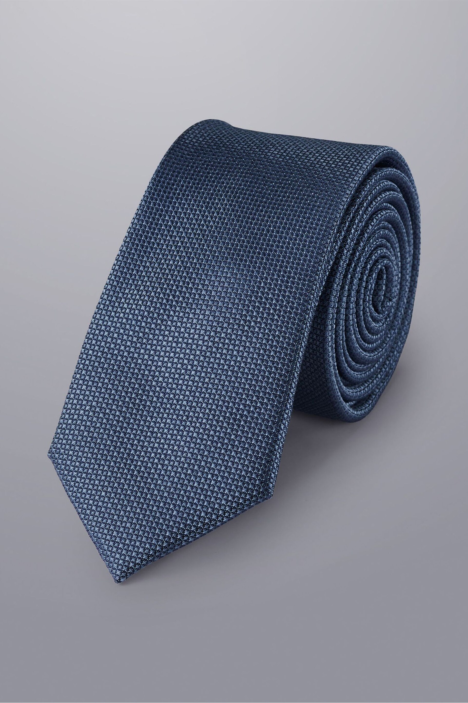 Charles Tyrwhitt Blue Silk Stain Resist Slim Tie - Image 1 of 1