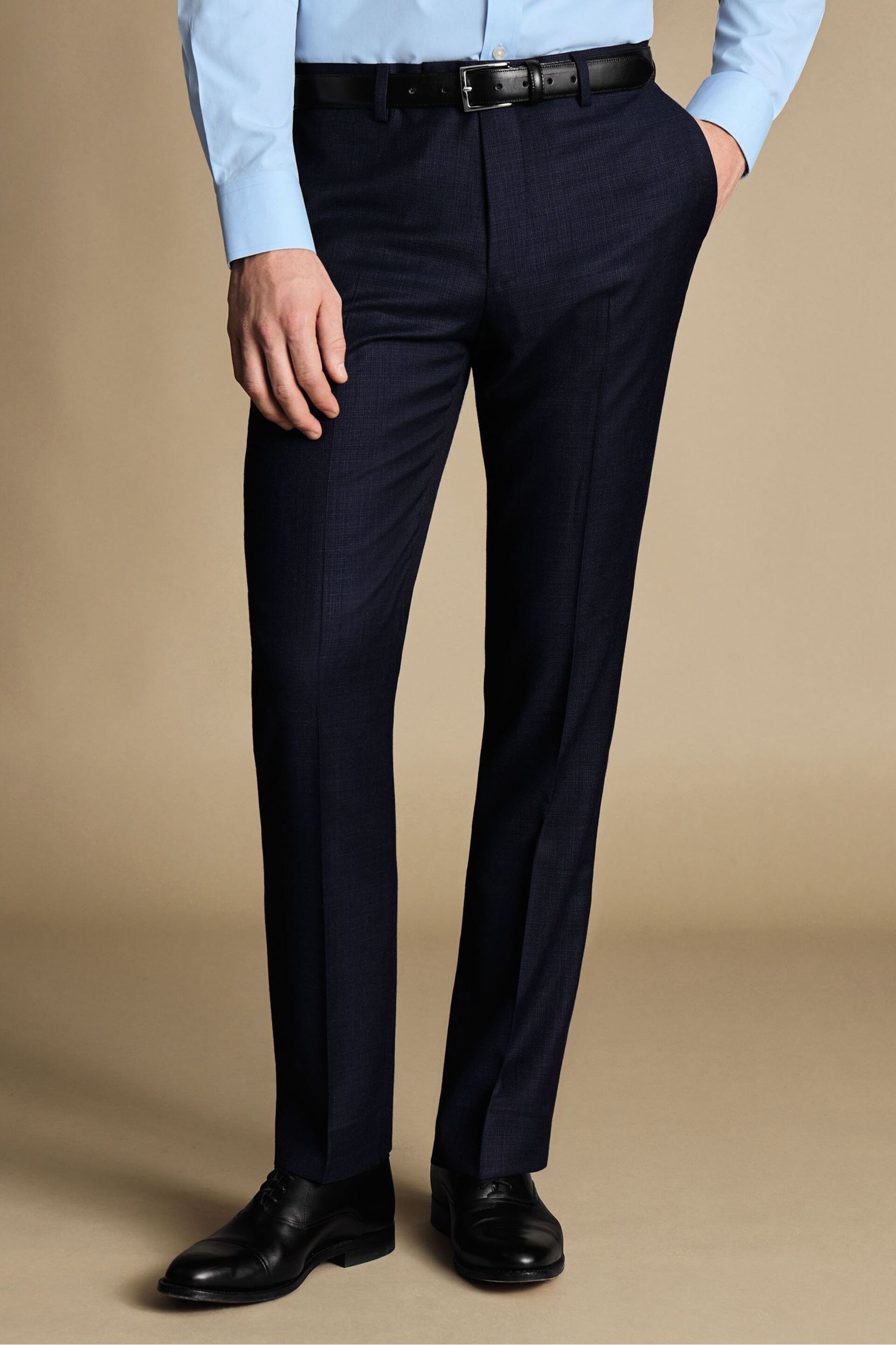 Charles Tyrwhitt Dark blue Slim Fit Italian Luxury Suit Trousers - Image 1 of 4