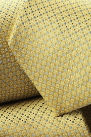 Charles Tyrwhitt Yellow Mini Floral Silk Stain Resist Pattern Tie - Image 2 of 2