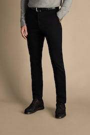 Charles Tyrwhitt Black Classic Fit Ultimate non-iron Chino Trousers - Image 1 of 5