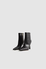 Reiss Black Scarlett Atelier Italian Leather Heeled Ankle Boots - Image 2 of 6
