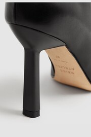 Reiss Black Scarlett Atelier Italian Leather Heeled Ankle Boots - Image 4 of 6