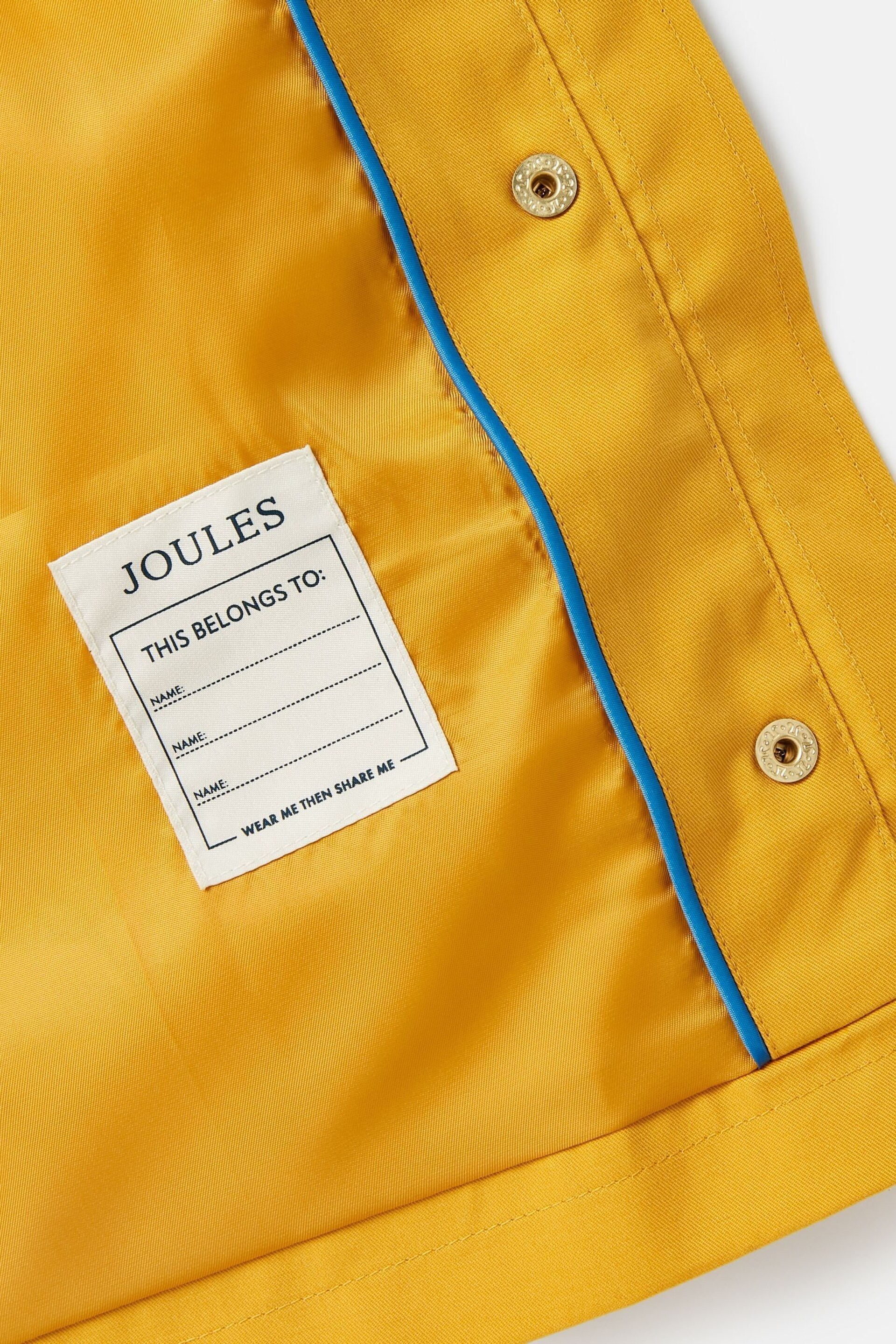 Joules Seacombe Yellow Waterproof Hooded Raincoat with Cape - Image 12 of 13