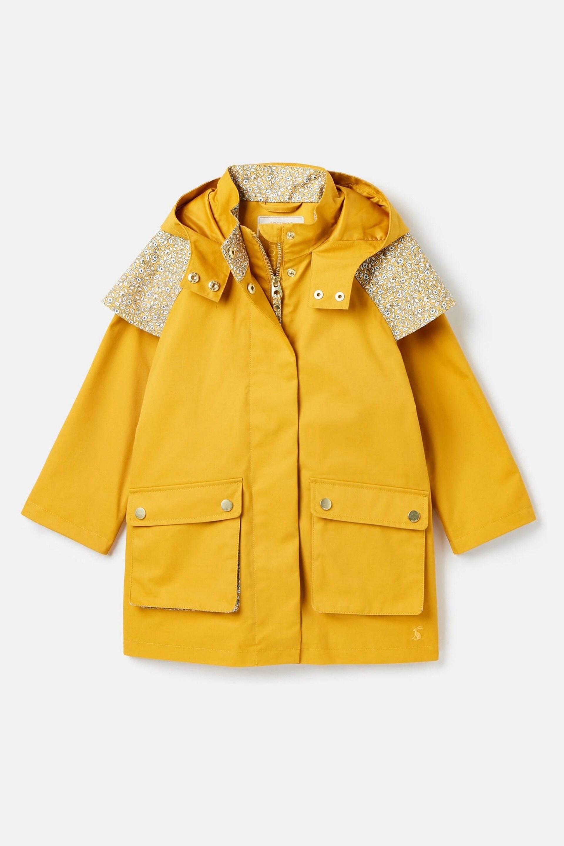Joules Seacombe Yellow Waterproof Hooded Raincoat with Cape - Image 7 of 13