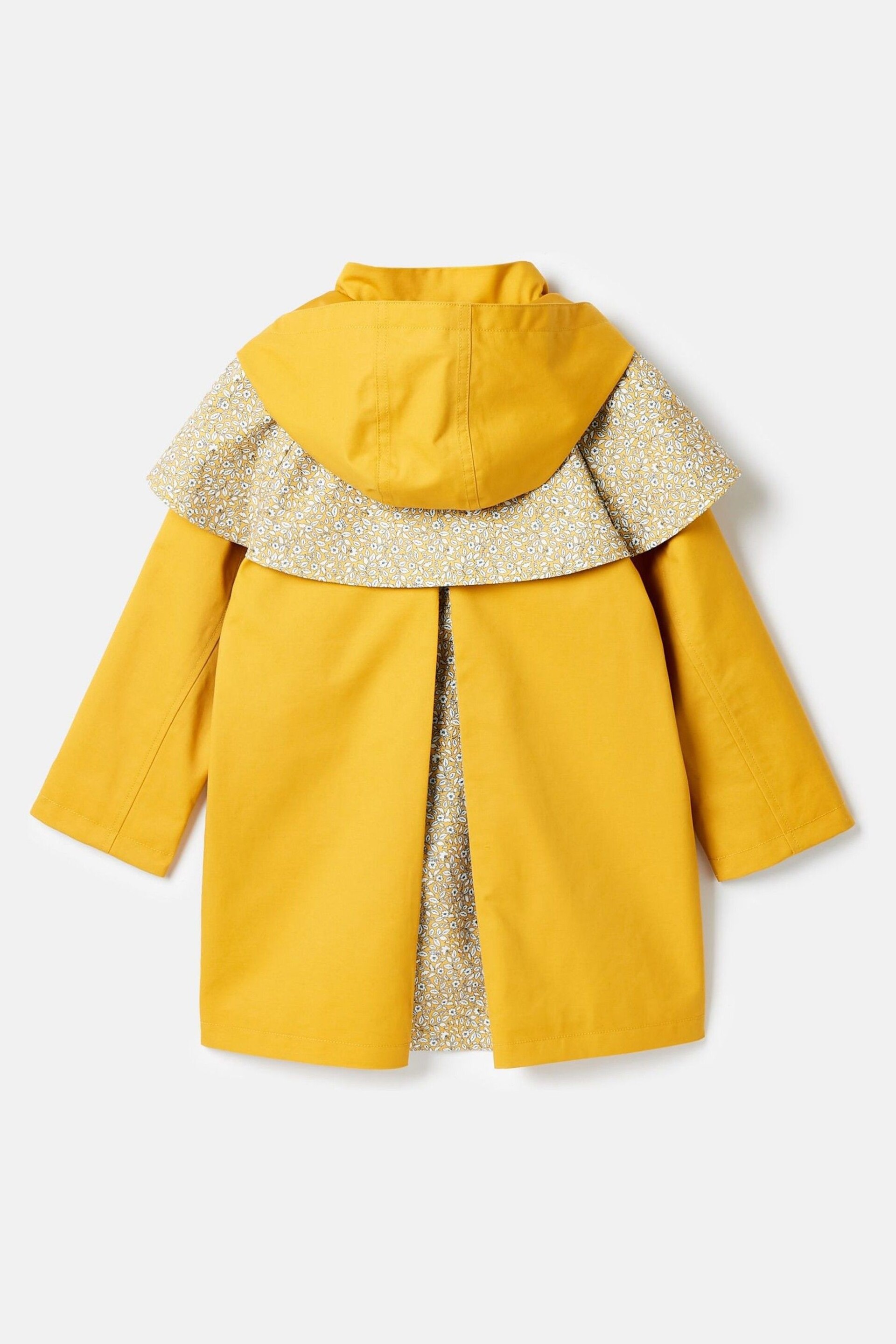 Joules Seacombe Yellow Waterproof Hooded Raincoat with Cape - Image 8 of 13