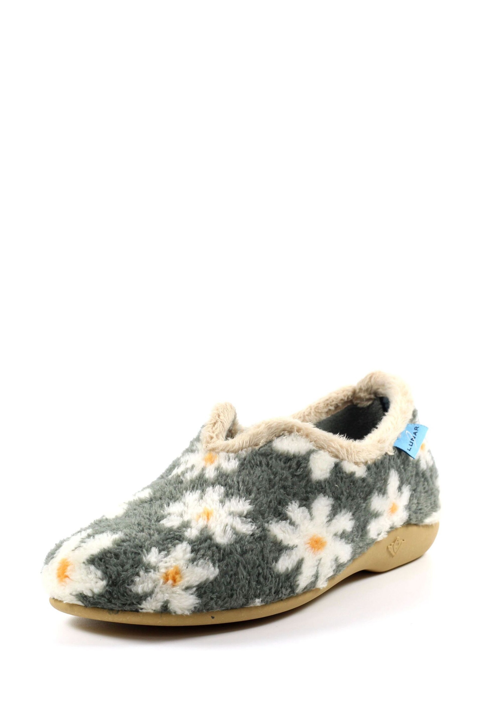 Lunar Grey Daisy Full Slippers - Image 3 of 10