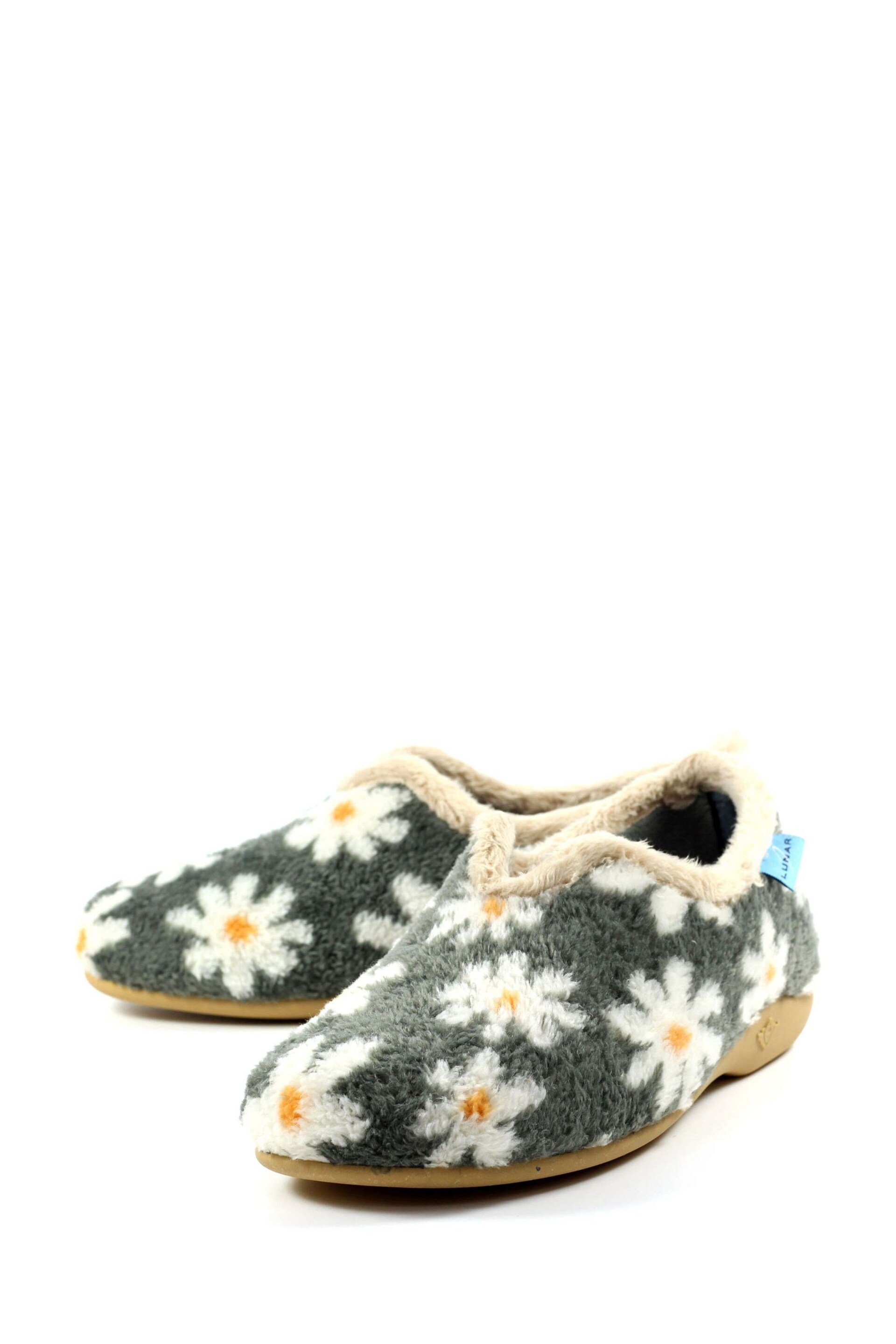 Lunar Grey Daisy Full Slippers - Image 4 of 10