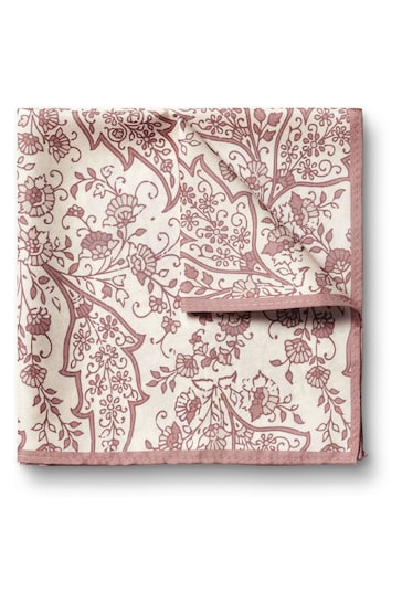 Charles Tyrwhitt Pink Heather Mini Paisley Print Silk Pocket Square