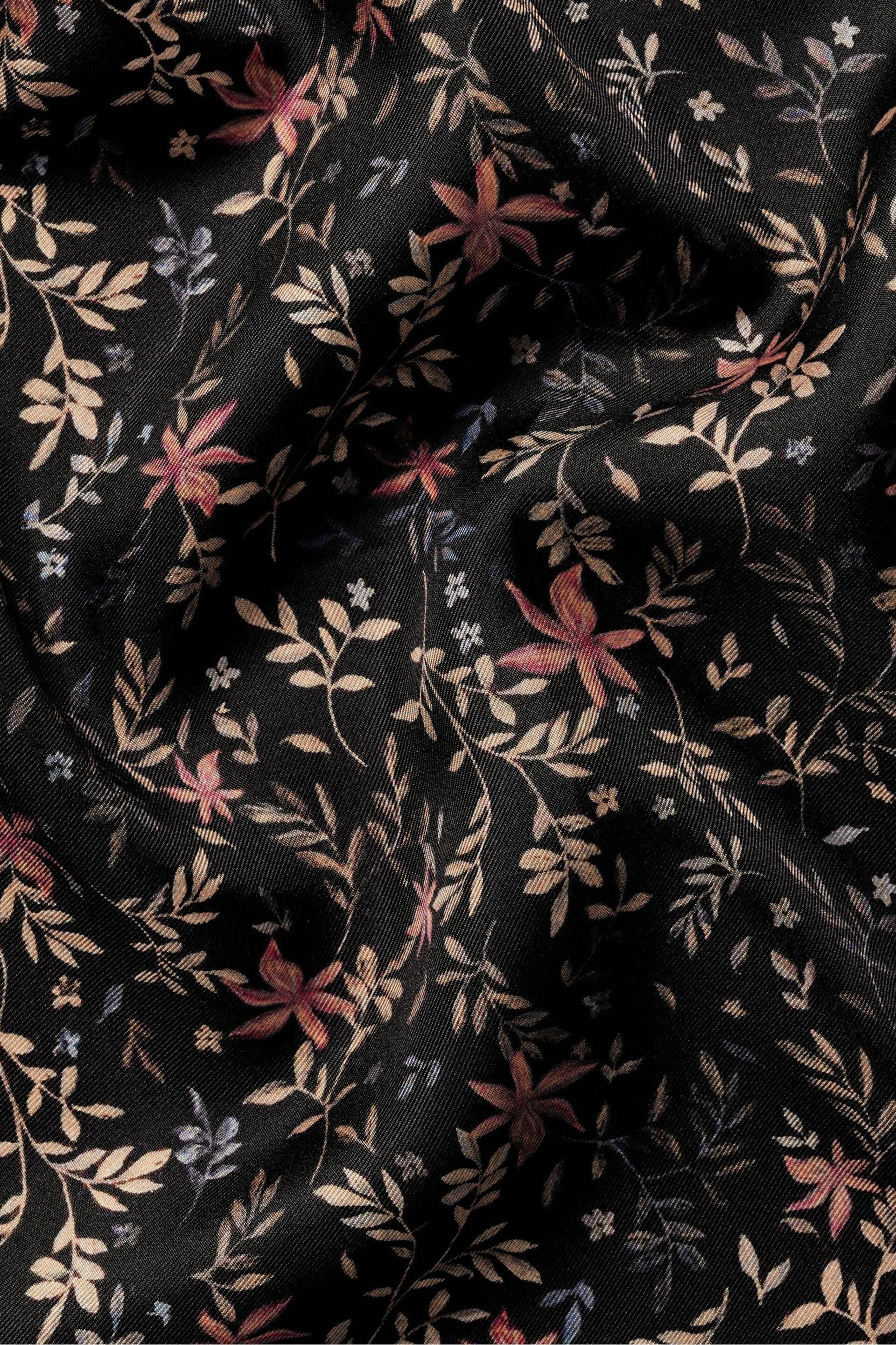 Charles Tyrwhitt Black Leaves Print Silk Pocket Square - Image 3 of 3