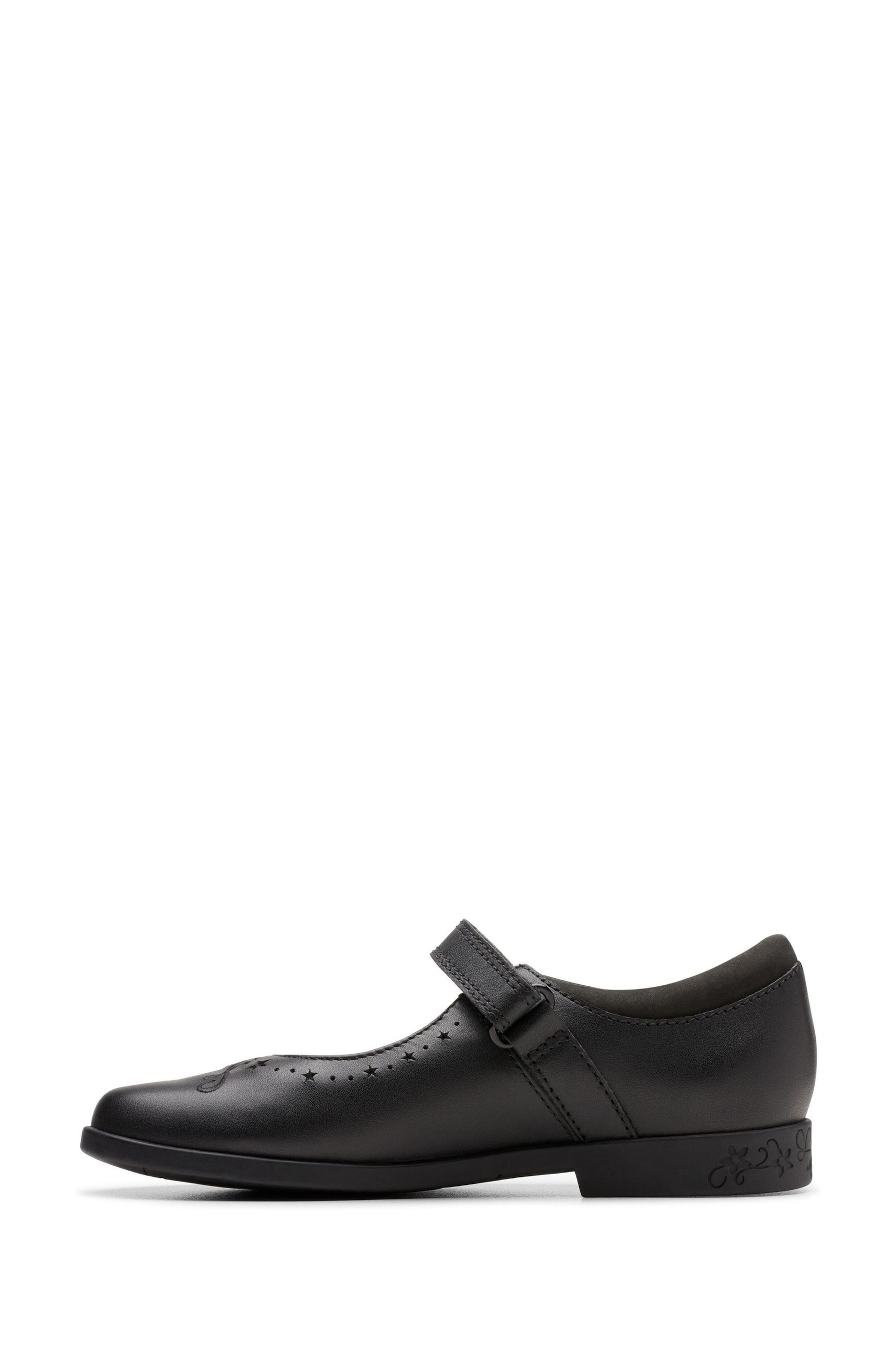 Clarks Black Dark Patent Lock Magic Kids Shoes - Image 2 of 7