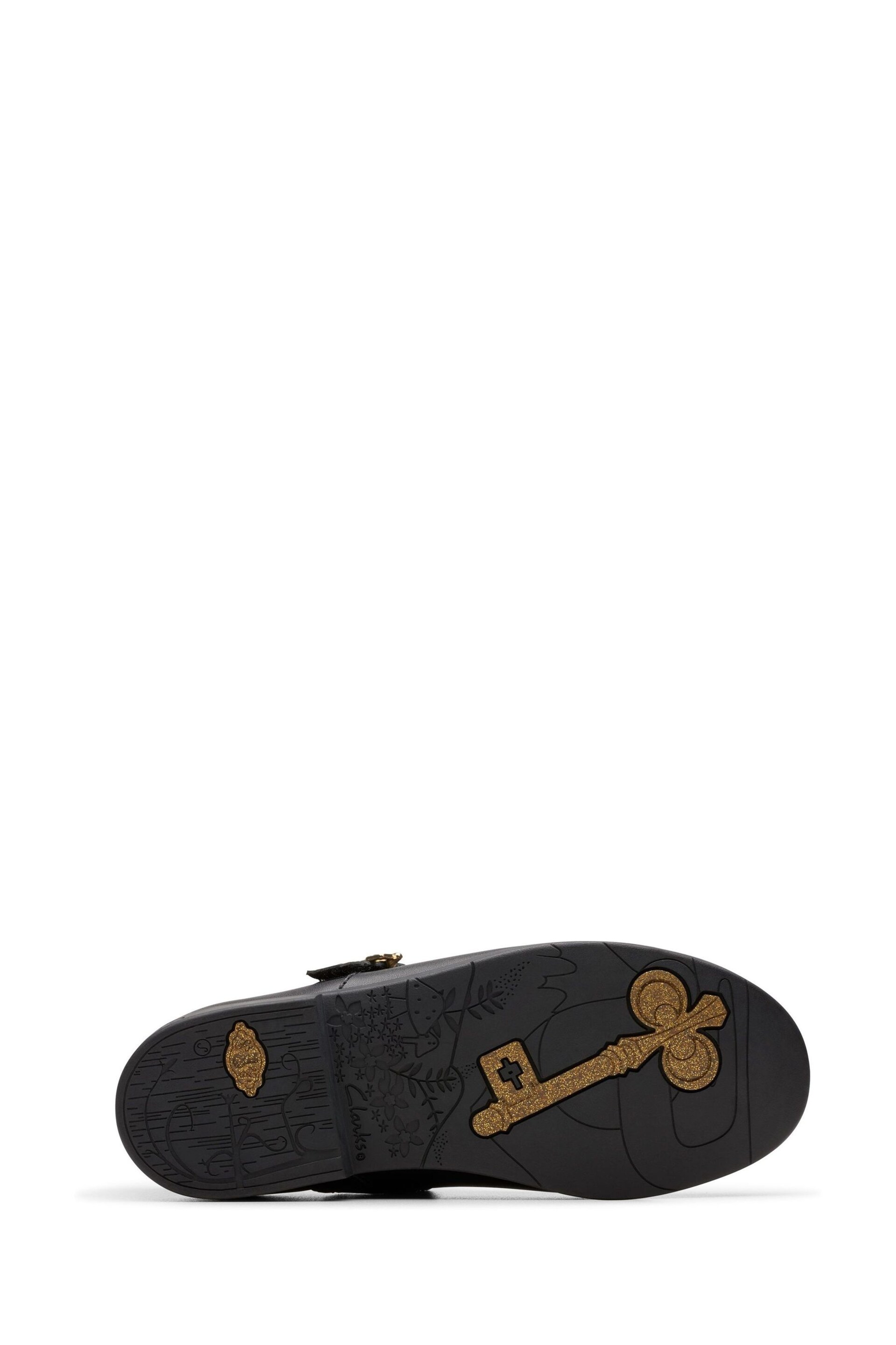 Clarks Black Dark Patent Lock Magic Kids Shoes - Image 7 of 7