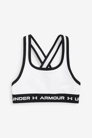 Under Armour White Crossback Mid Solid Bra