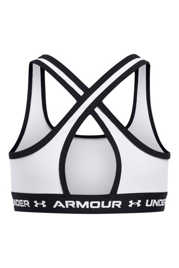 Under Armour White Crossback Mid Solid Bra