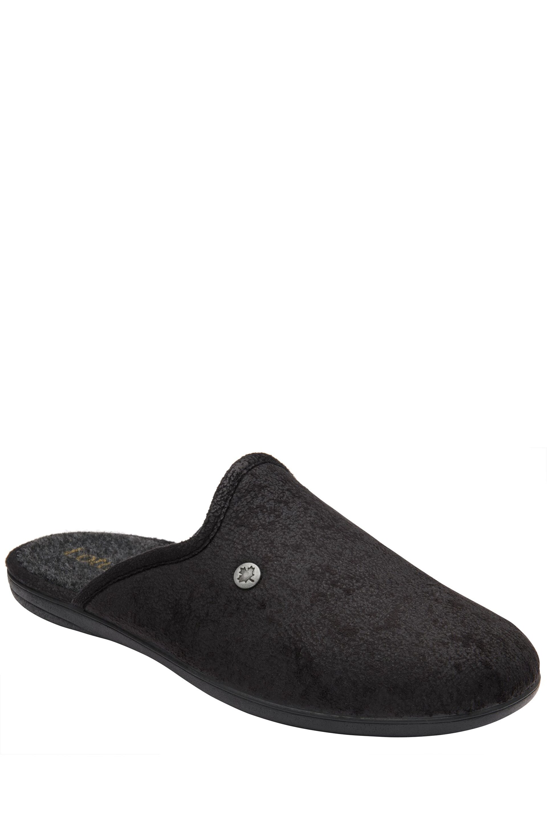 Lotus Black Flat Mule Slippers - Image 1 of 4