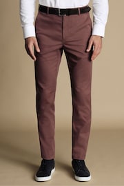 Charles Tyrwhitt Brown Slim Fit Ultimate non-iron Chino Trousers - Image 1 of 3