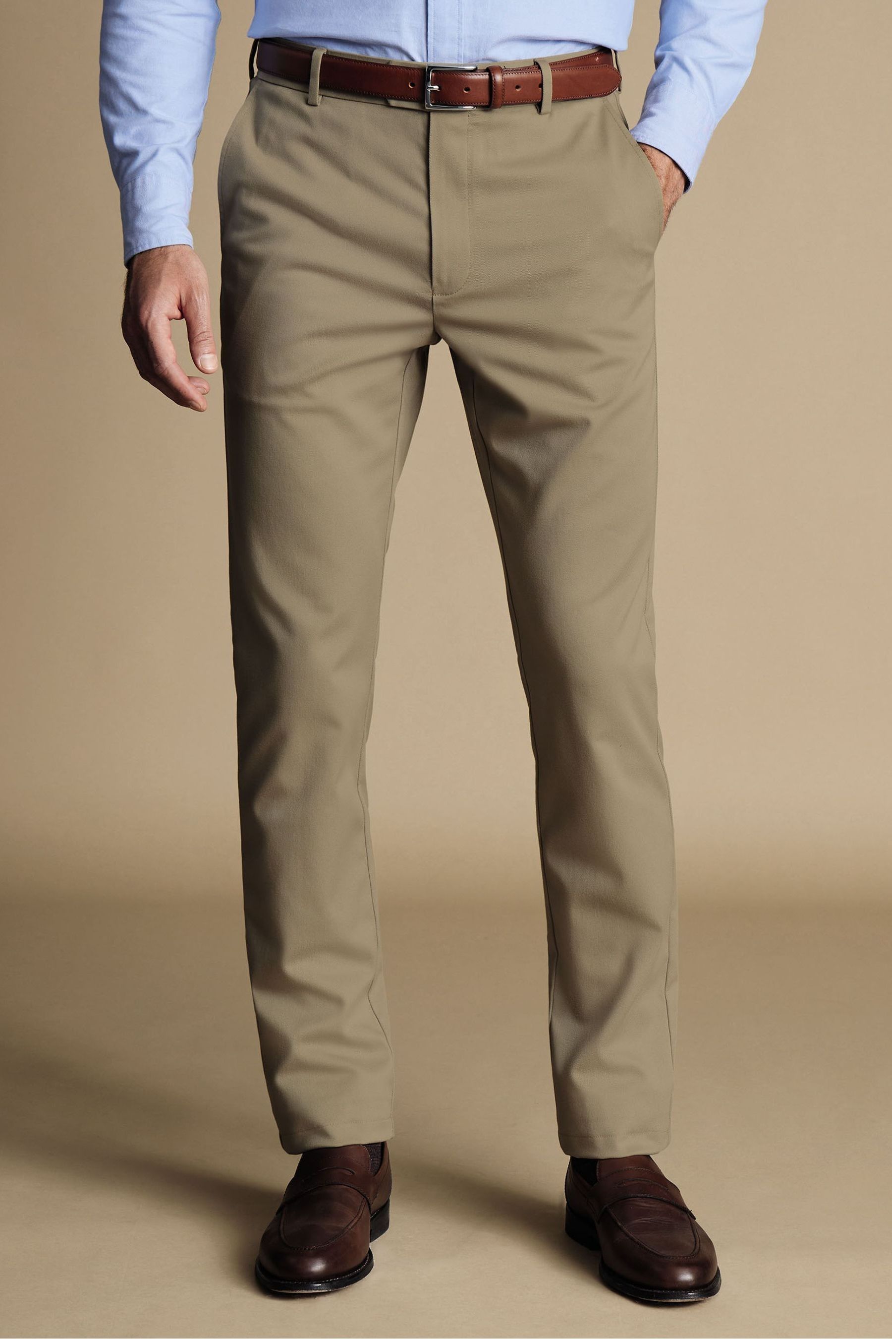 Buy Charles Tyrwhitt Natural Slim Fit Ultimate non iron Chino Trousers from the Next UK online shop