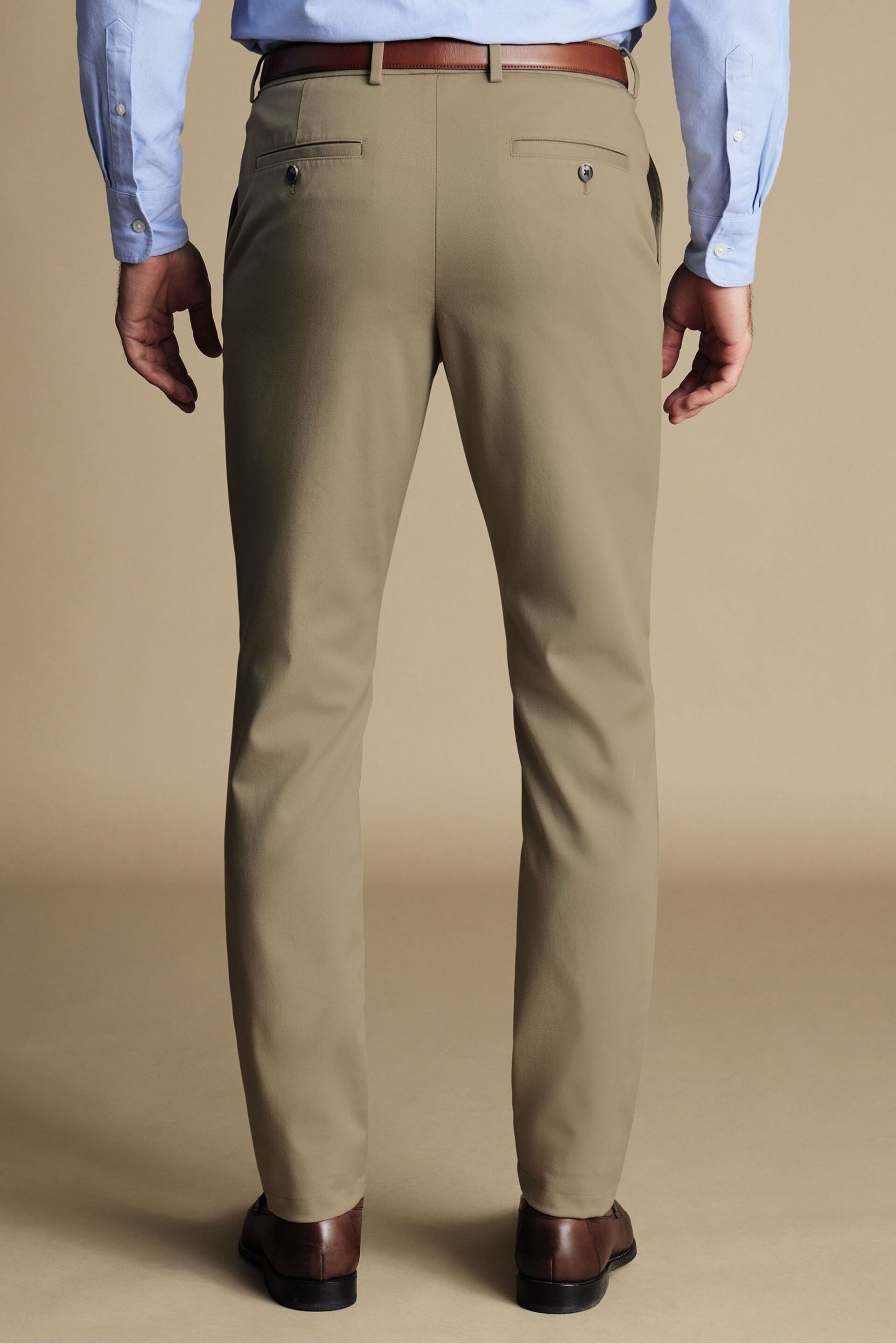 Charles Tyrwhitt Natural Slim Fit Ultimate non-iron Chino Trousers - Image 2 of 5