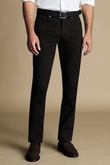 Charles Tyrwhitt Black Twill Classic Fit 5 Pocket Jeans
