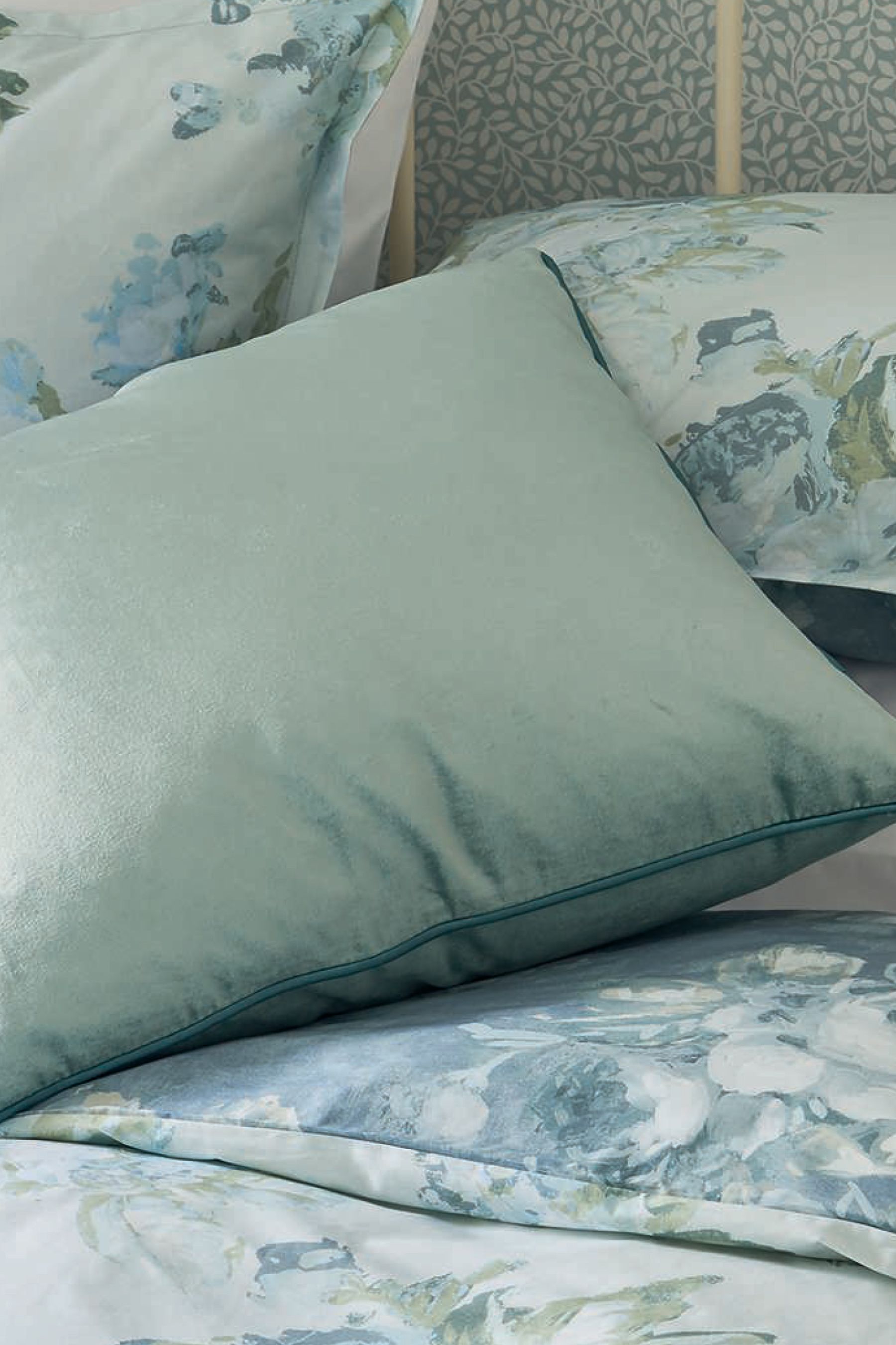 Buy Laura Ashley Duckegg Green Square Nigella Cushion from the
