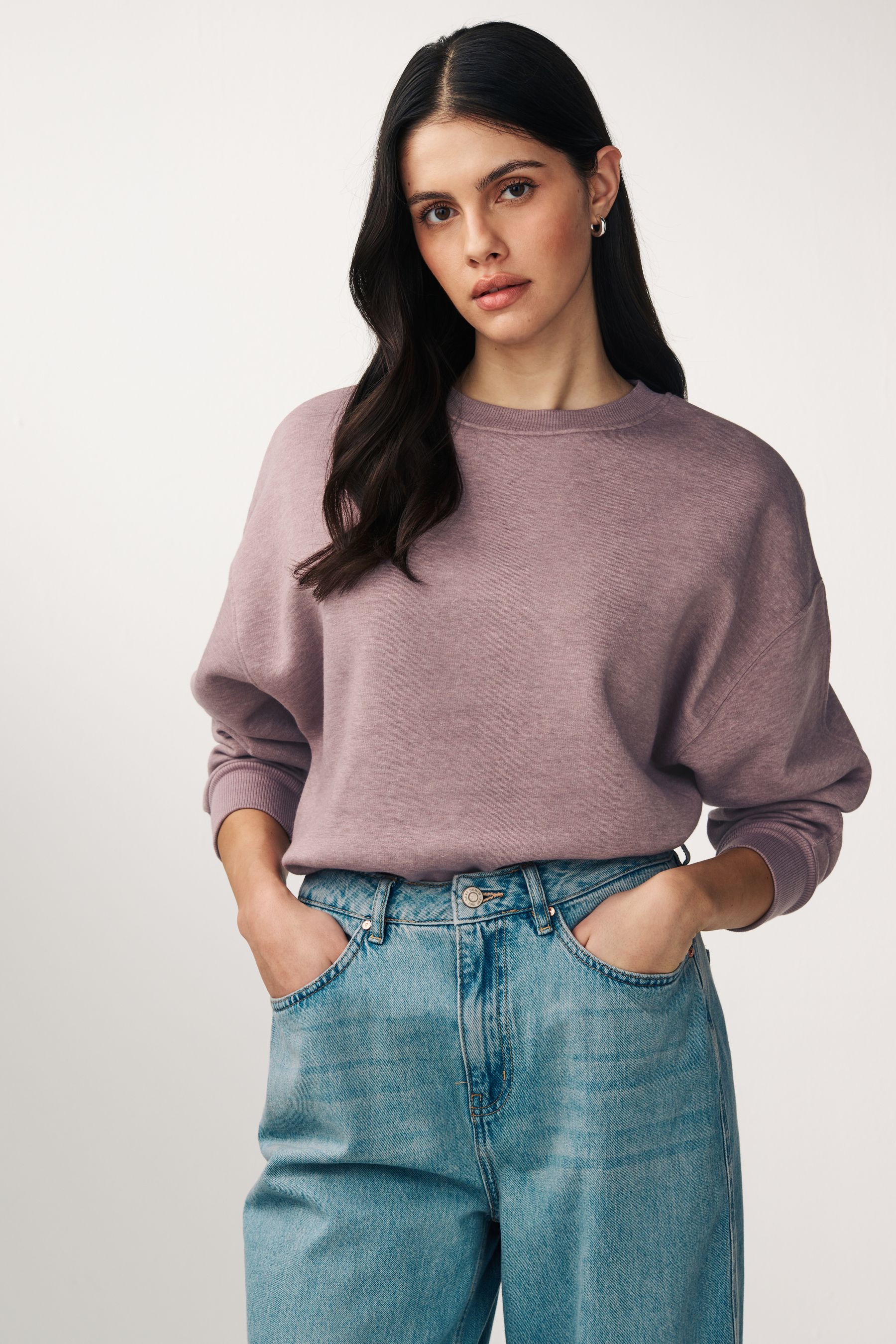Mauve crew neck sweatshirt outlet
