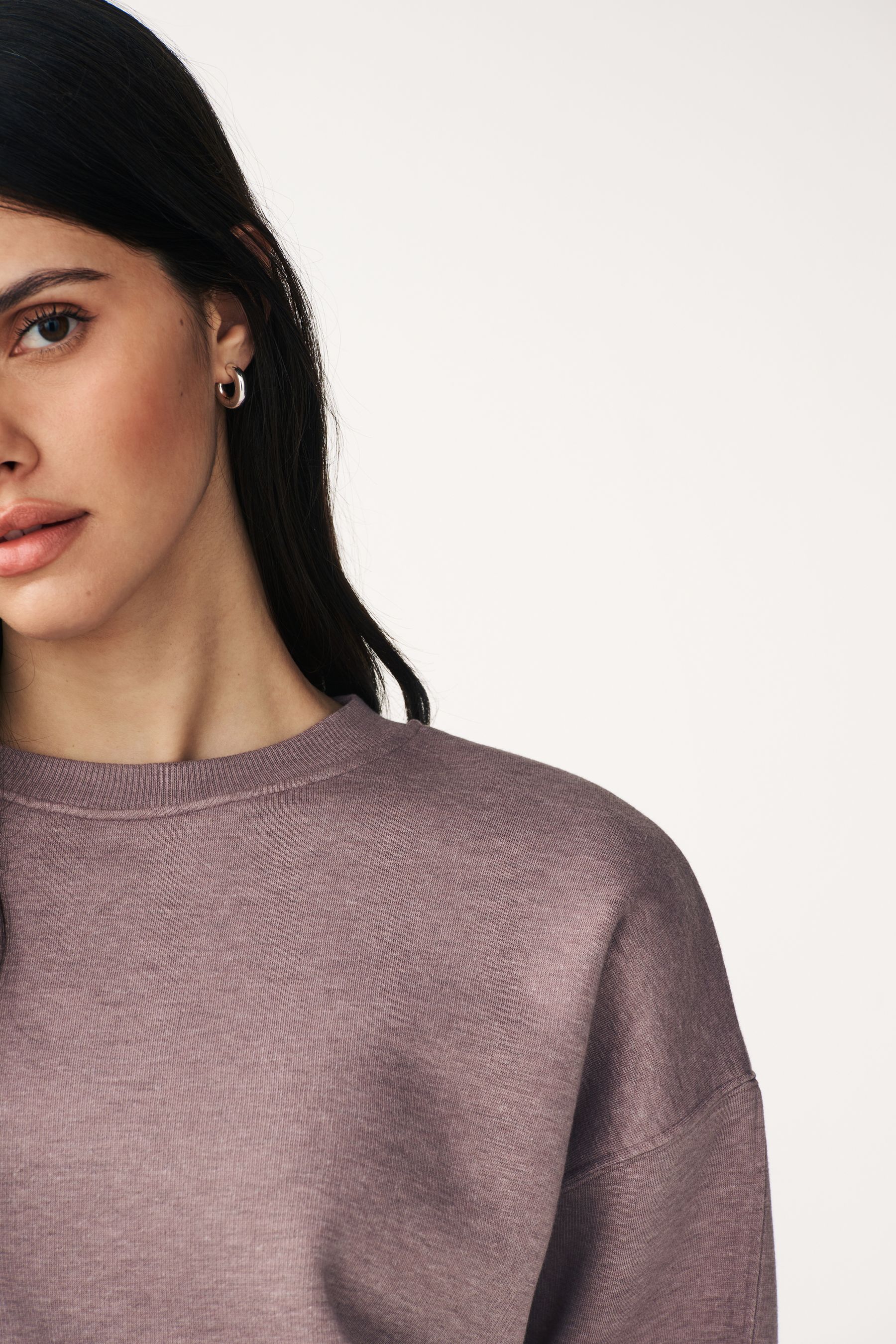 Mauve crew neck sweatshirt top