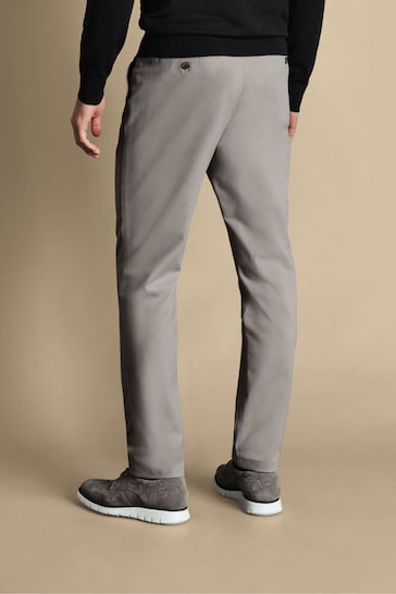 Charles Tyrwhitt Grey French Classic Fit Ultimate non-iron Chino Trousers