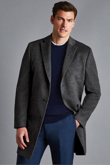 Charles Tyrwhitt Grey Pure Wool Overcoat
