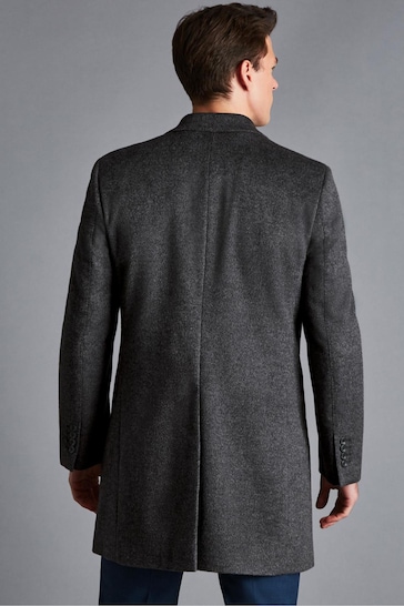 Charles Tyrwhitt Grey Pure Wool Overcoat