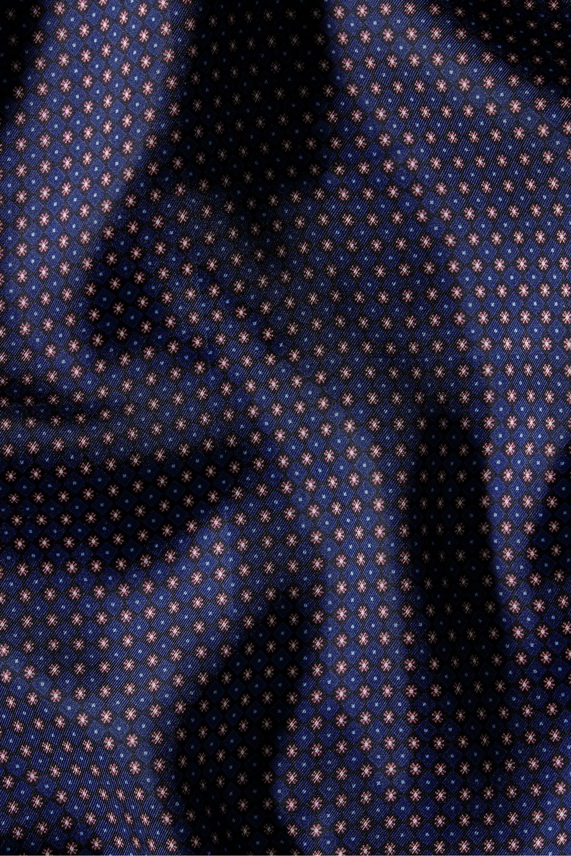 Charles Tyrwhitt Blue Mini Floral Silk Pocket Square - Image 3 of 3