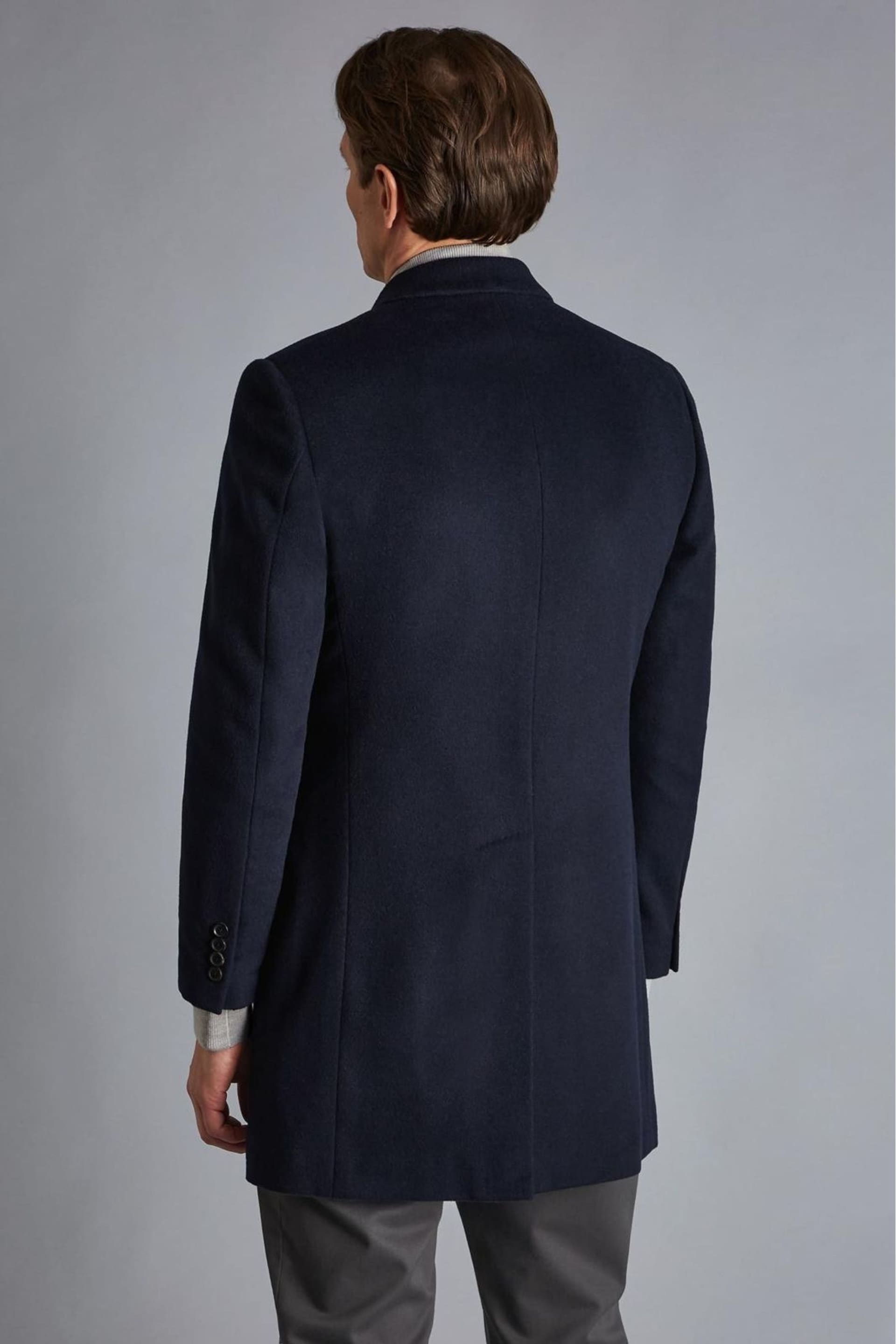 Charles Tyrwhitt Blue Pure Wool Overcoat - Image 2 of 5