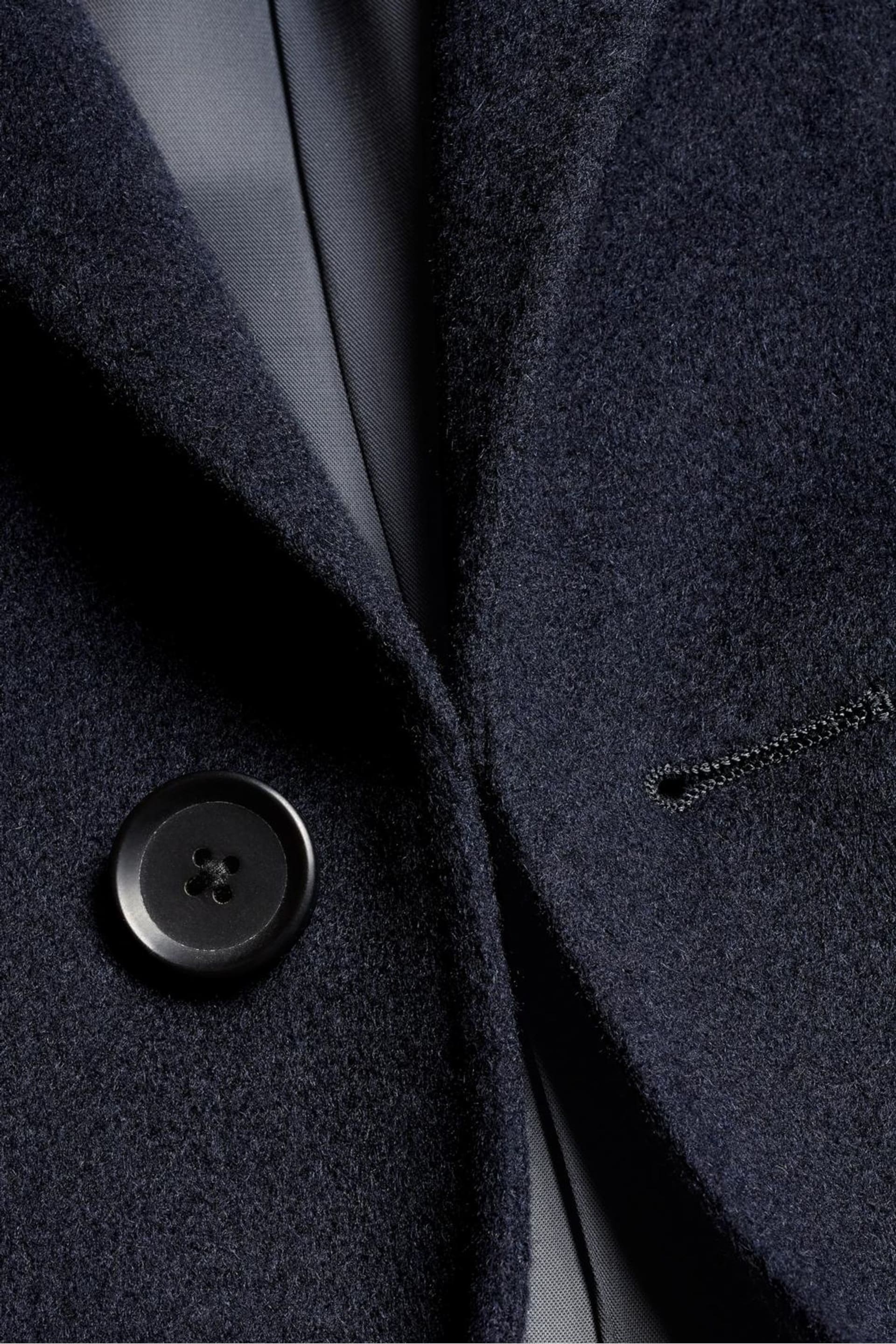 Charles Tyrwhitt Blue Pure Wool Overcoat - Image 4 of 5