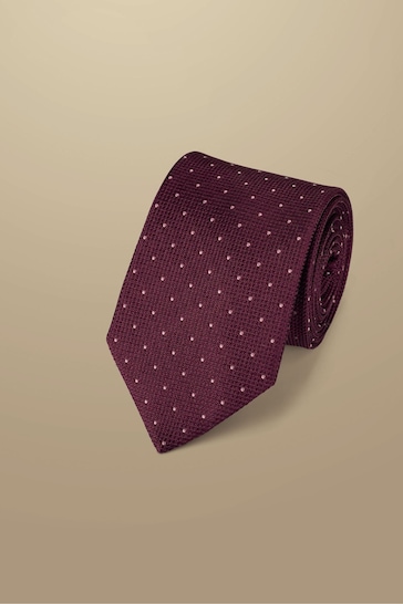Charles Tyrwhitt Pink Spot Silk Stain Resist Tie