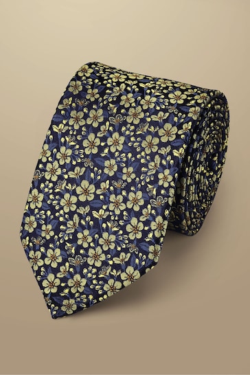 Charles Tyrwhitt Blue Ground Floral Tie