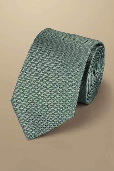 Charles Tyrwhitt Green Silk Stain Resist Tie