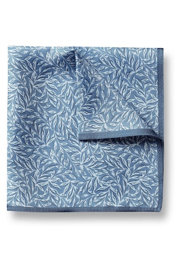 Charles Tyrwhitt Blue Leaves Print Silk Pocket Square