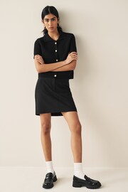 Black Short Sleeve Button Up Jacket - Image 2 of 6