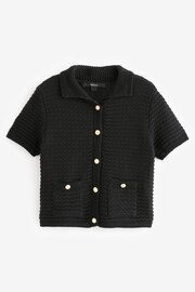 Black Short Sleeve Button Up Jacket - Image 5 of 6