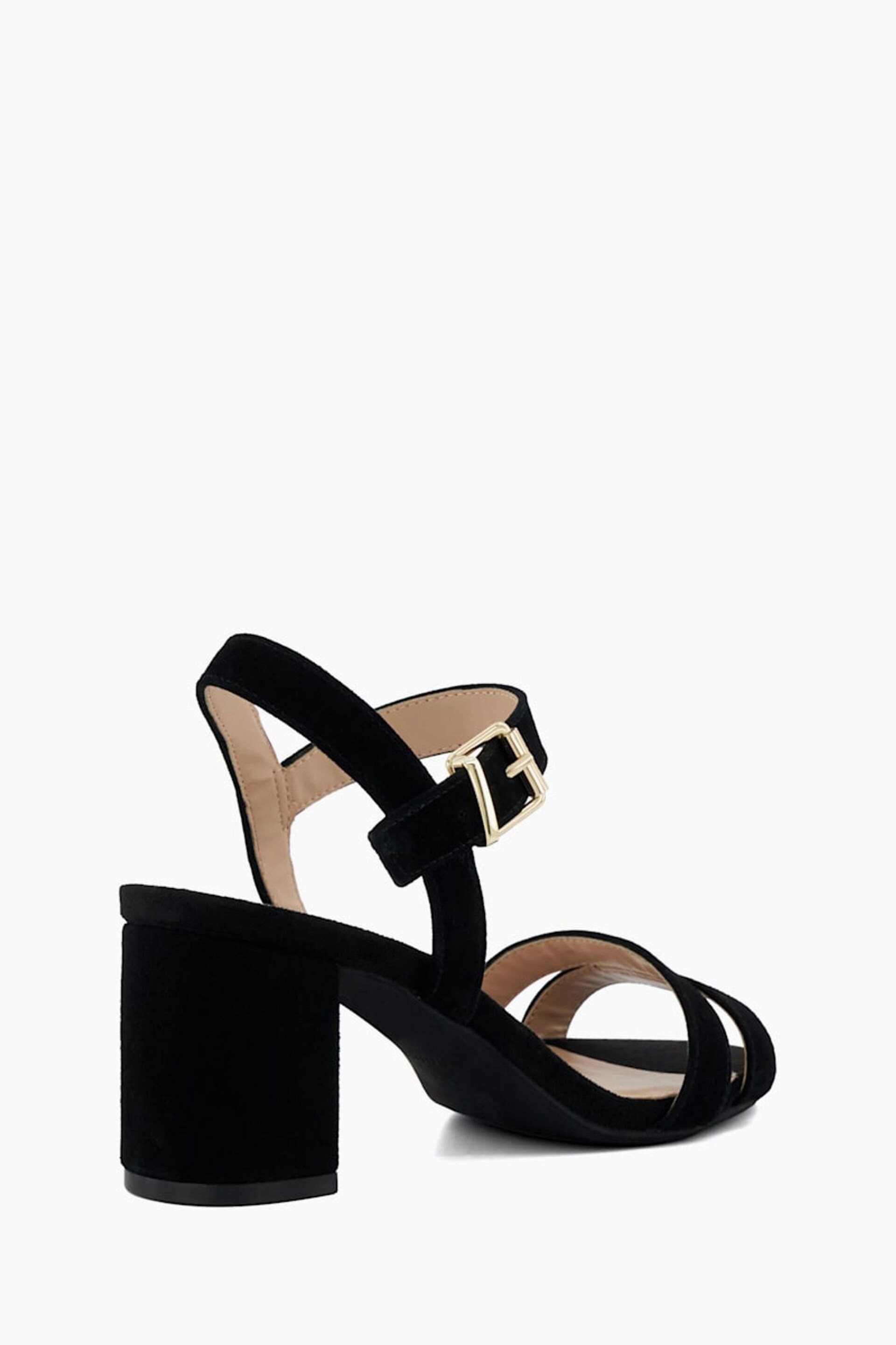 Dune London Dark Black Merisa 2 Part Block Heel Sandals - Image 4 of 6