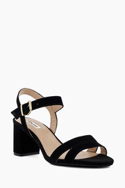 Dune London Dark Black Merisa 2 Part Block Heel Sandals - Image 6 of 6