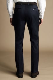 Charles Tyrwhitt Blue Classic Fit Smart Texture Trousers - Image 2 of 5