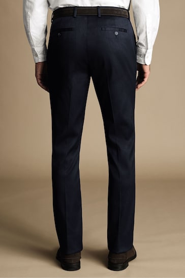Charles Tyrwhitt Blue Classic Fit Smart Texture Trousers